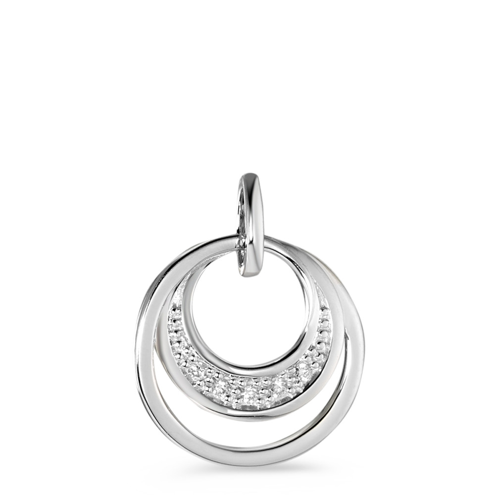 Pendentif Or blanc 18K Diamant blanc, 0.04 ct, 5 Pierres, brillant, w-si Ø15 mm-583601