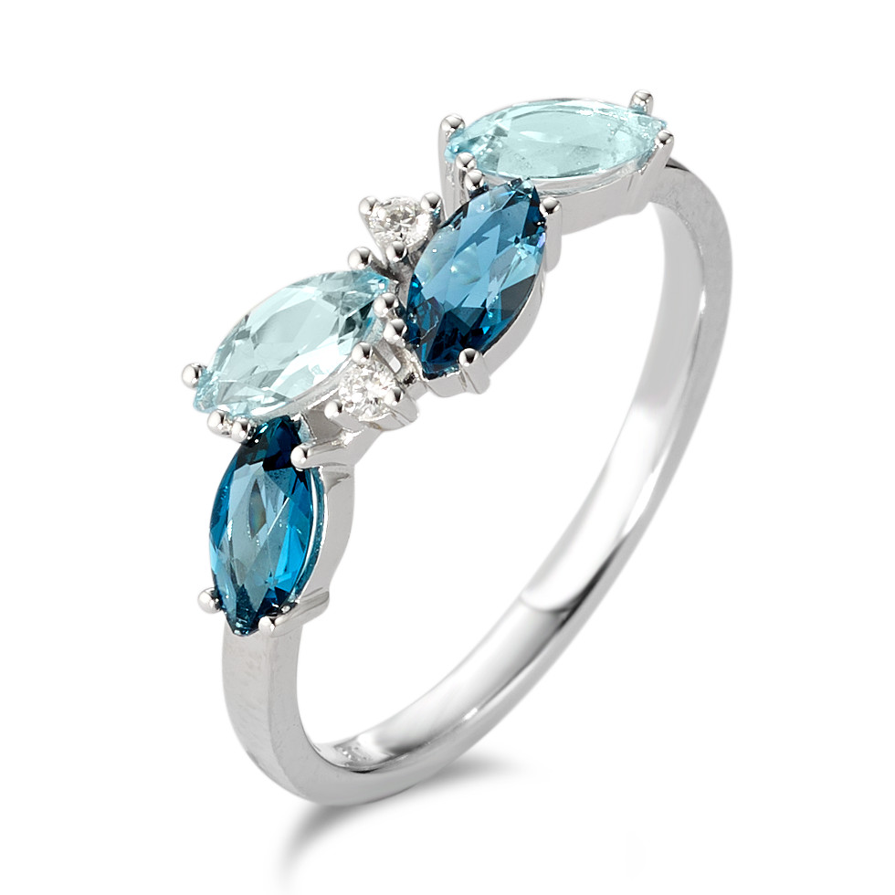 Bague Or blanc 18K Diamant blanc, 0.03 ct, 6 Pierres, brillant, w-si-583611