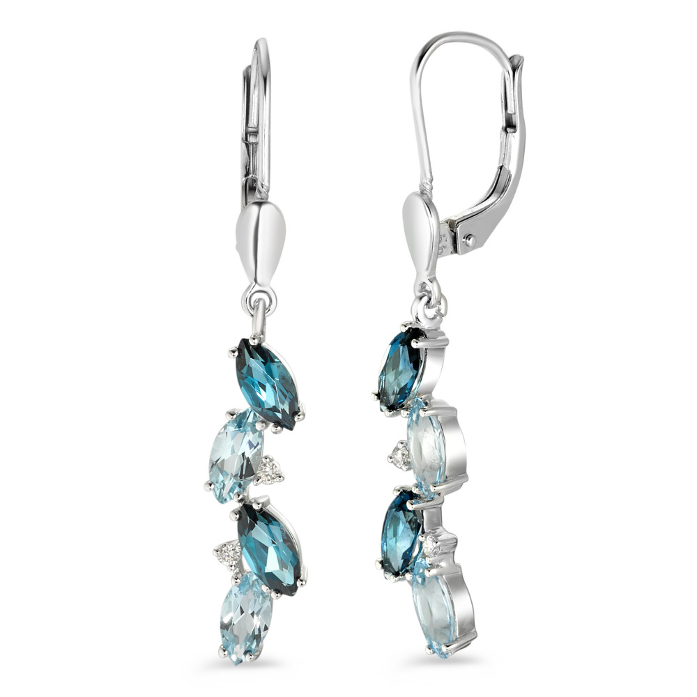 Pendant d'oreilles Or blanc 18K Diamant blanc, 0.04 ct, 12 Pierres, brillant, w-si-583613