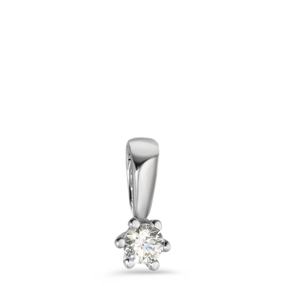 Pendentif Or blanc 9K Zircone blanc Ø3.4 mm-583711