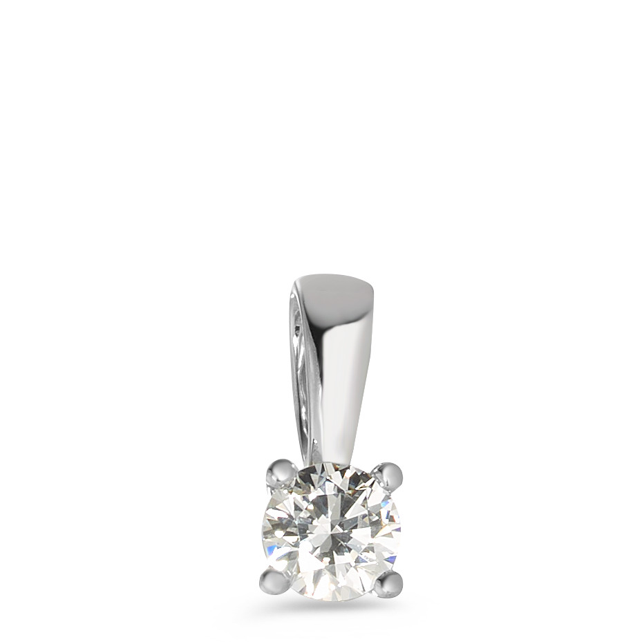 Pendentif Or blanc 9K Zircone blanc Ø4 mm-583714