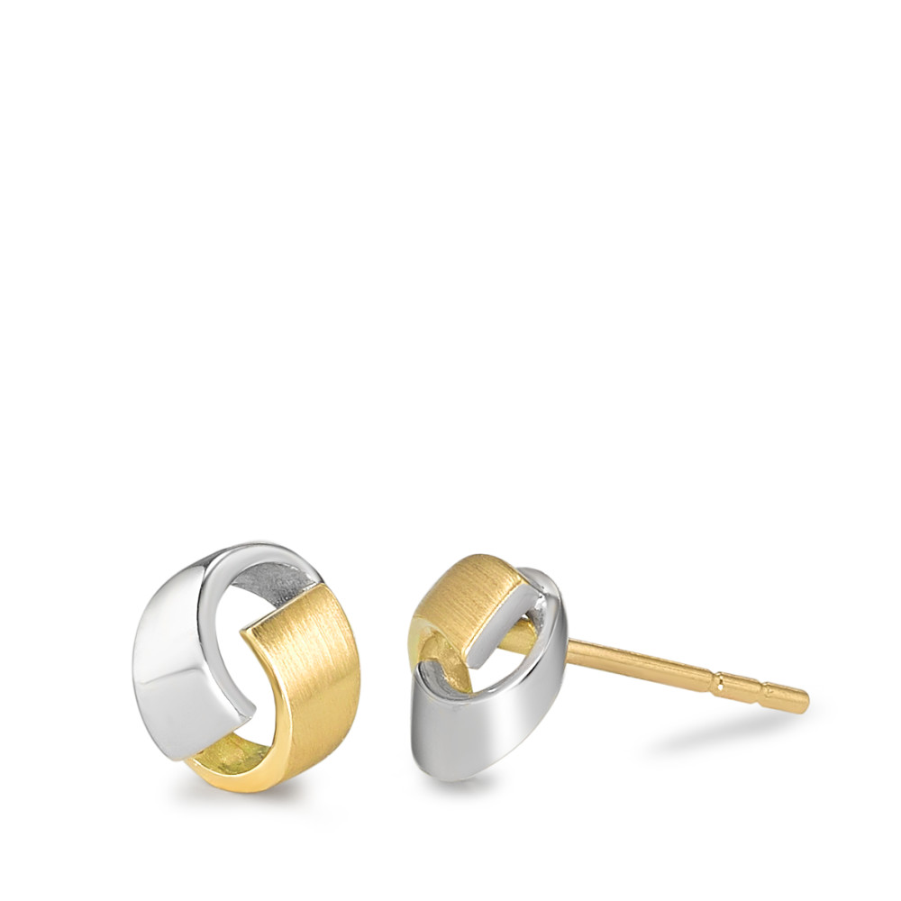 Clous d'oreilles Or jaune 18K, Or blanc 18K Ø7 mm-584194