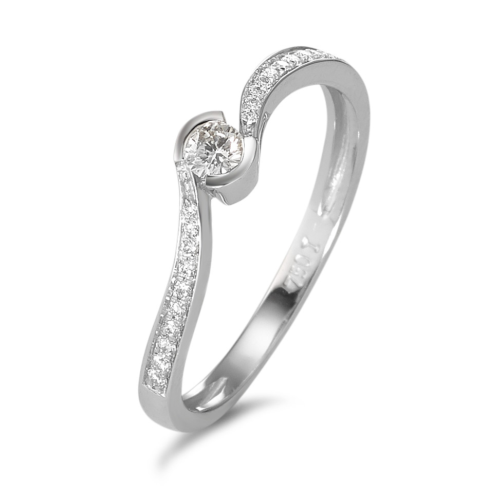 Bague Or blanc 18K Diamant 0.16 ct, 21 Pierres, w-si-584200