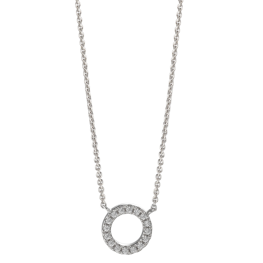 Collier Or blanc 9K Zircone 16 Pierres 40-42 cm-584228