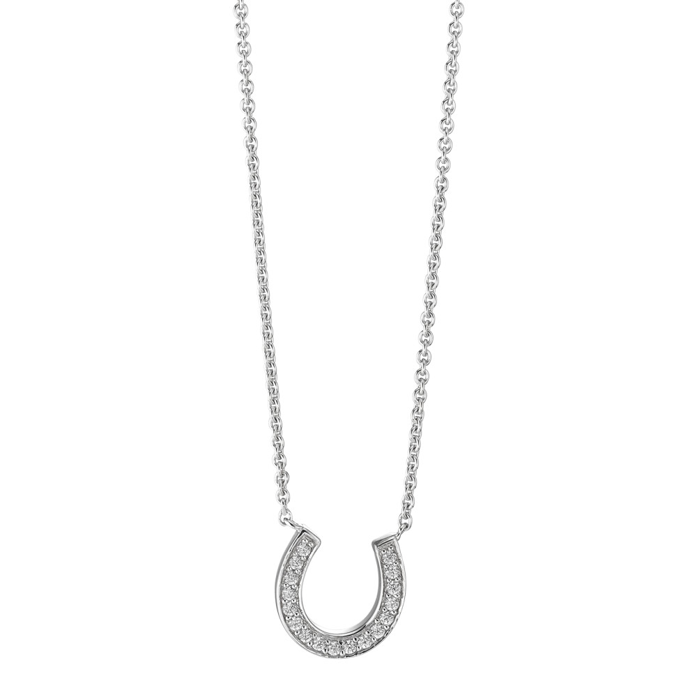 Collier Or blanc 9K Zircone 17 Pierres 40-42 cm-584230