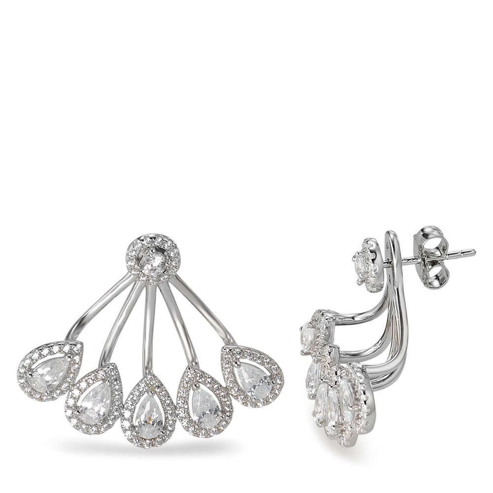 Pendant d'oreilles Argent Zircone Rhodié-584650