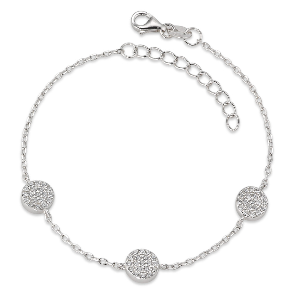 Armband Silber Zirkonia rhodiniert 16-19 cm verstellbar Ø6.5 mm-584733