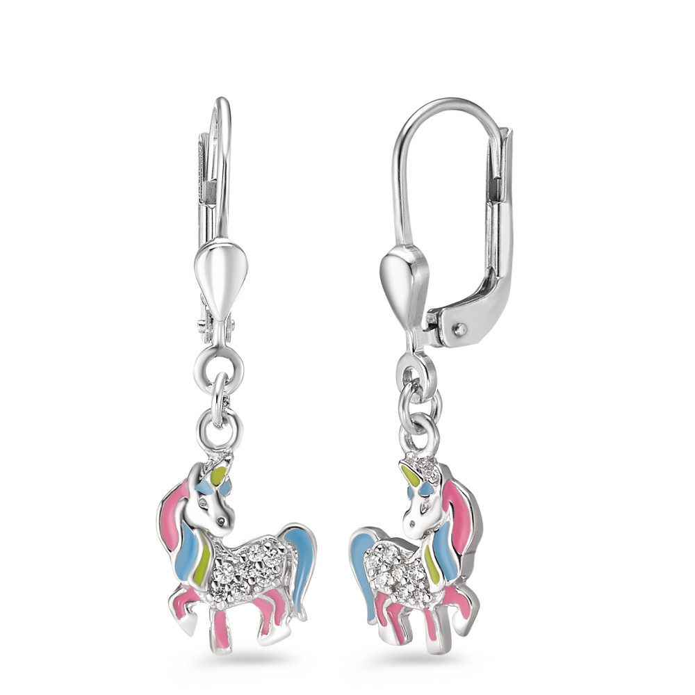 Pendant d'oreilles Argent Zircone 10 Pierres Rhodié Licorne-584862