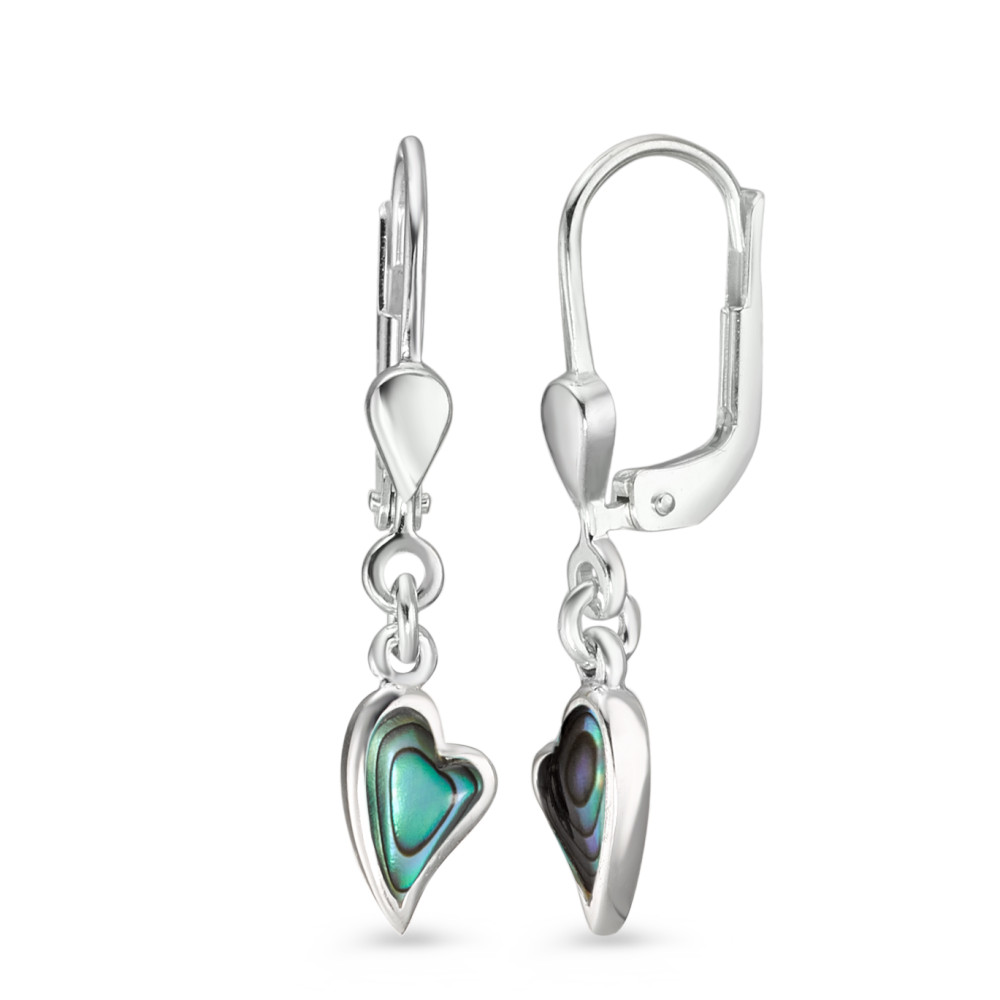 Pendant d'oreilles Argent Abalone 2 Pierres Coeur Ø5 mm-585118