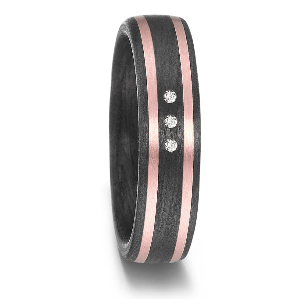 Bague Or rose 14K, Carbone-585141