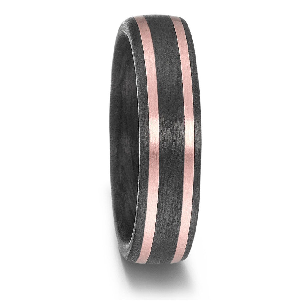 Bague Or rose 14K, Carbone-585142