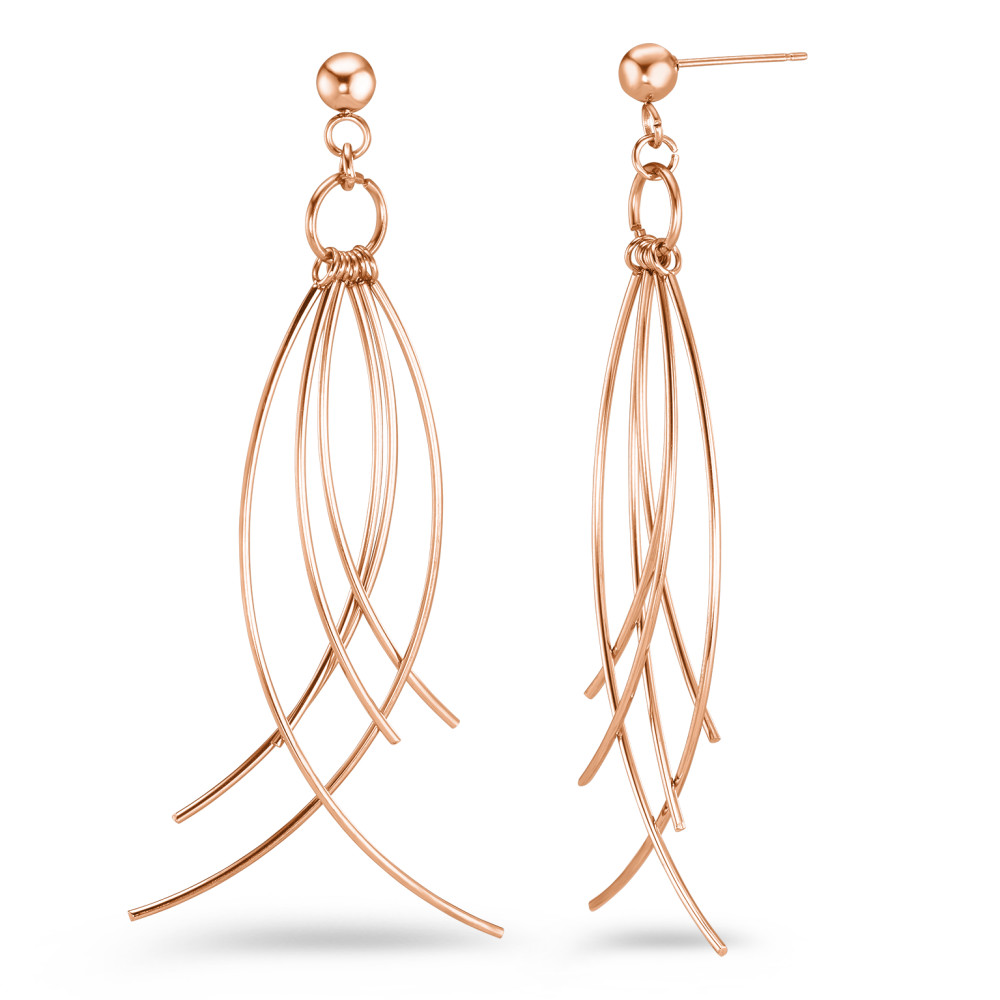 Pendant d'oreilles Acier inoxydable rosé PVD-585366