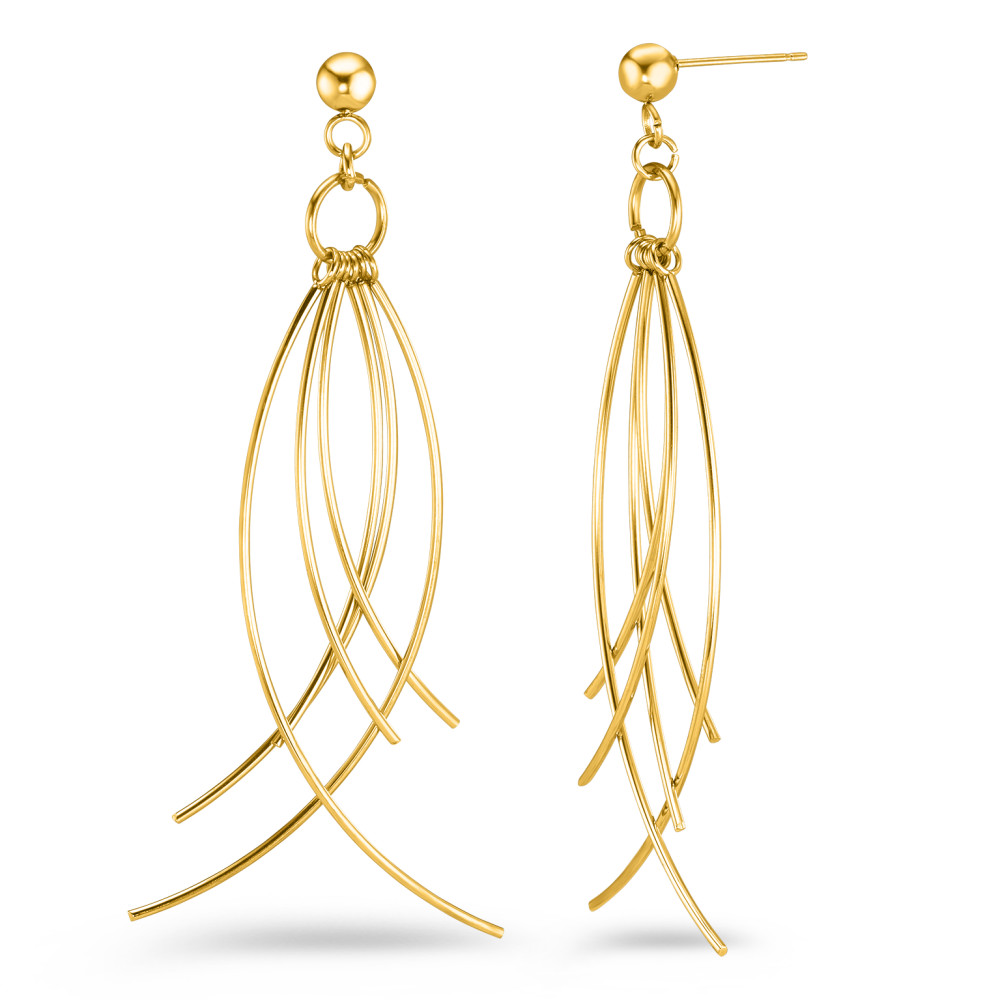Pendant d'oreilles Acier inoxydable jaune PVD-585367