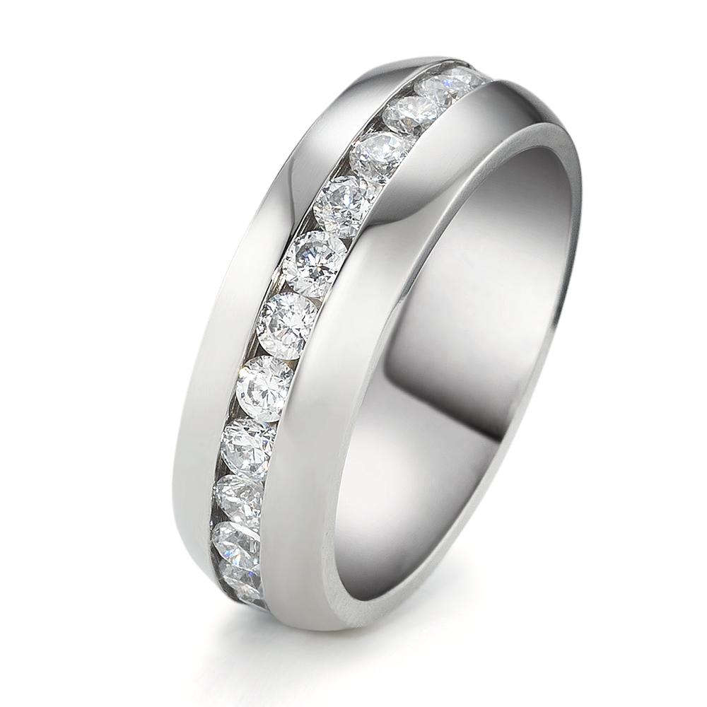 Bague à superposer Acier inoxydable Zircone-585554