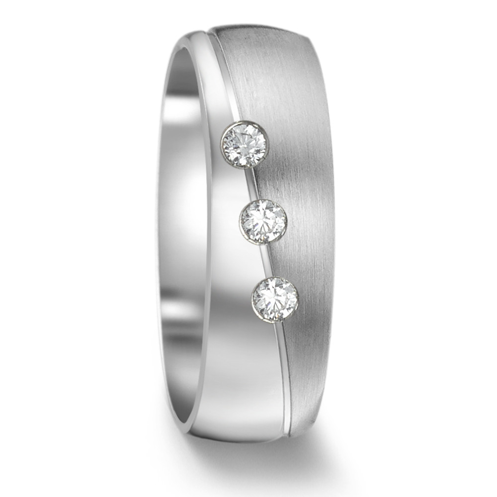 Partnerring Edelstahl Zirkonia 3 Steine-585577