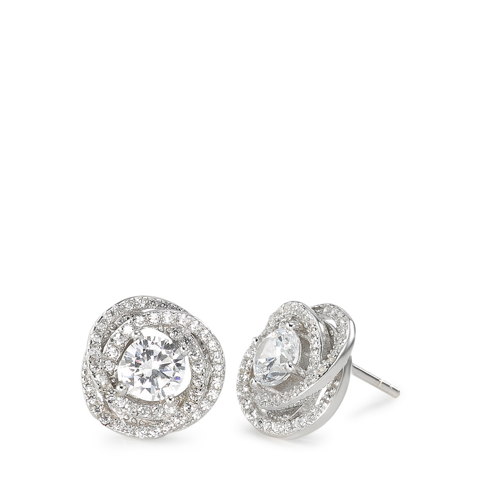 Clous d'oreilles Argent Zircone Rhodié Ø12 mm-585614