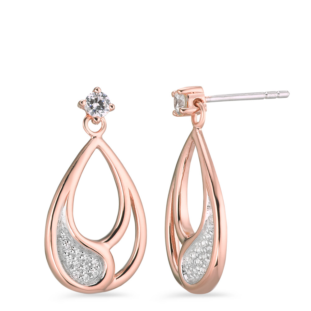 Pendant d'oreilles Argent Zircone rosé Plaqué or-585653
