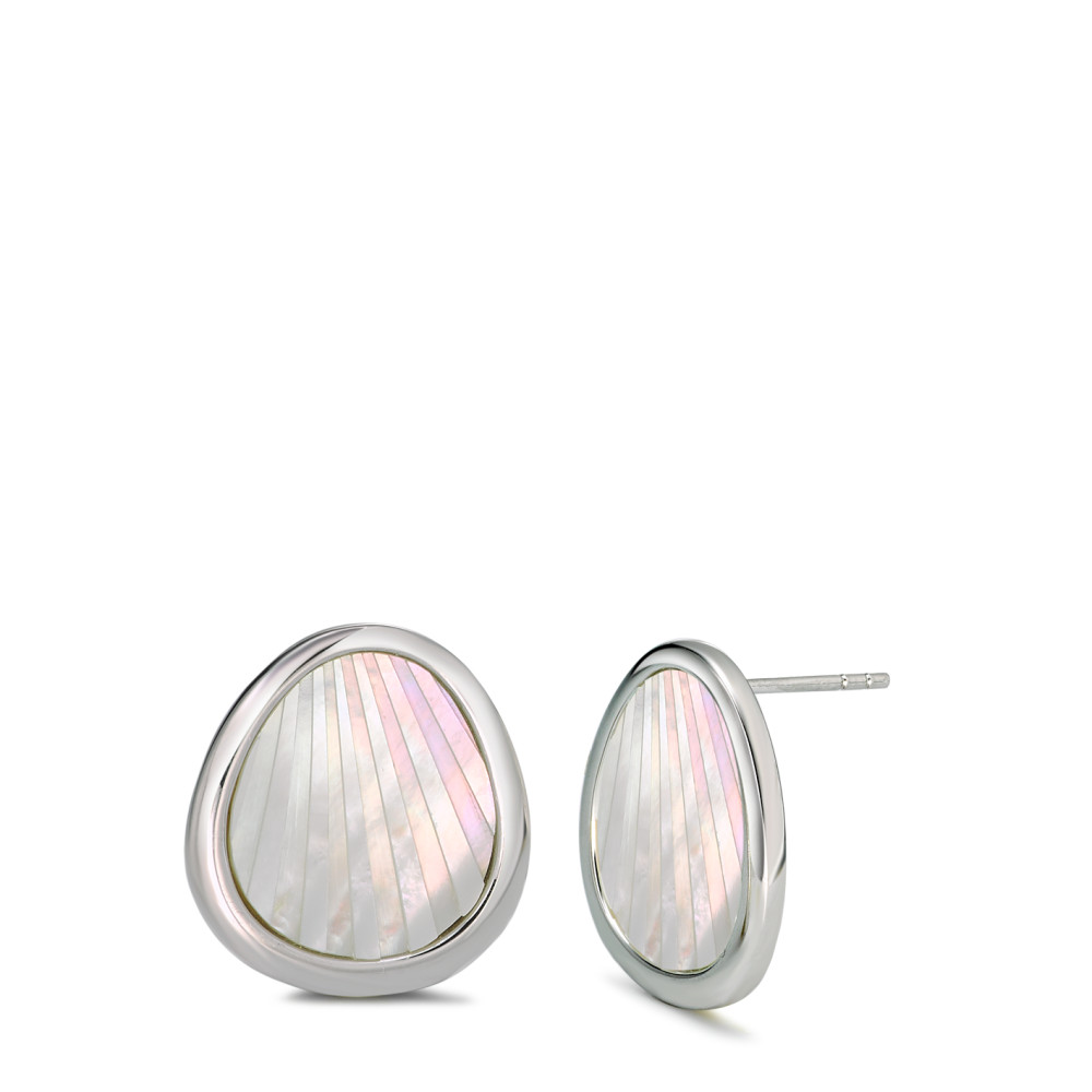 Clous d'oreilles Argent Rhodié nacre-585676