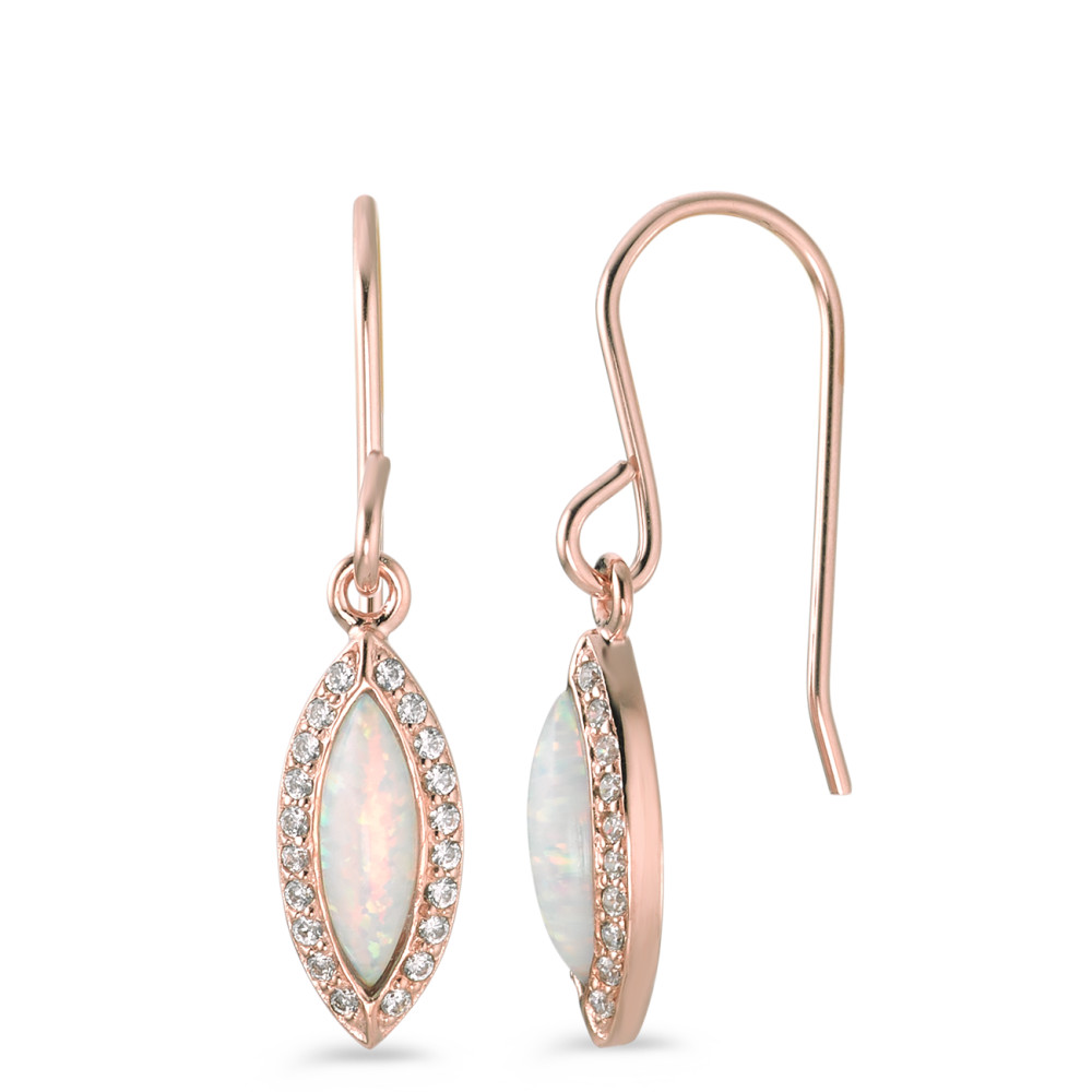 Pendant d'oreilles Argent [synth. Opal] rosé Plaqué or-585721