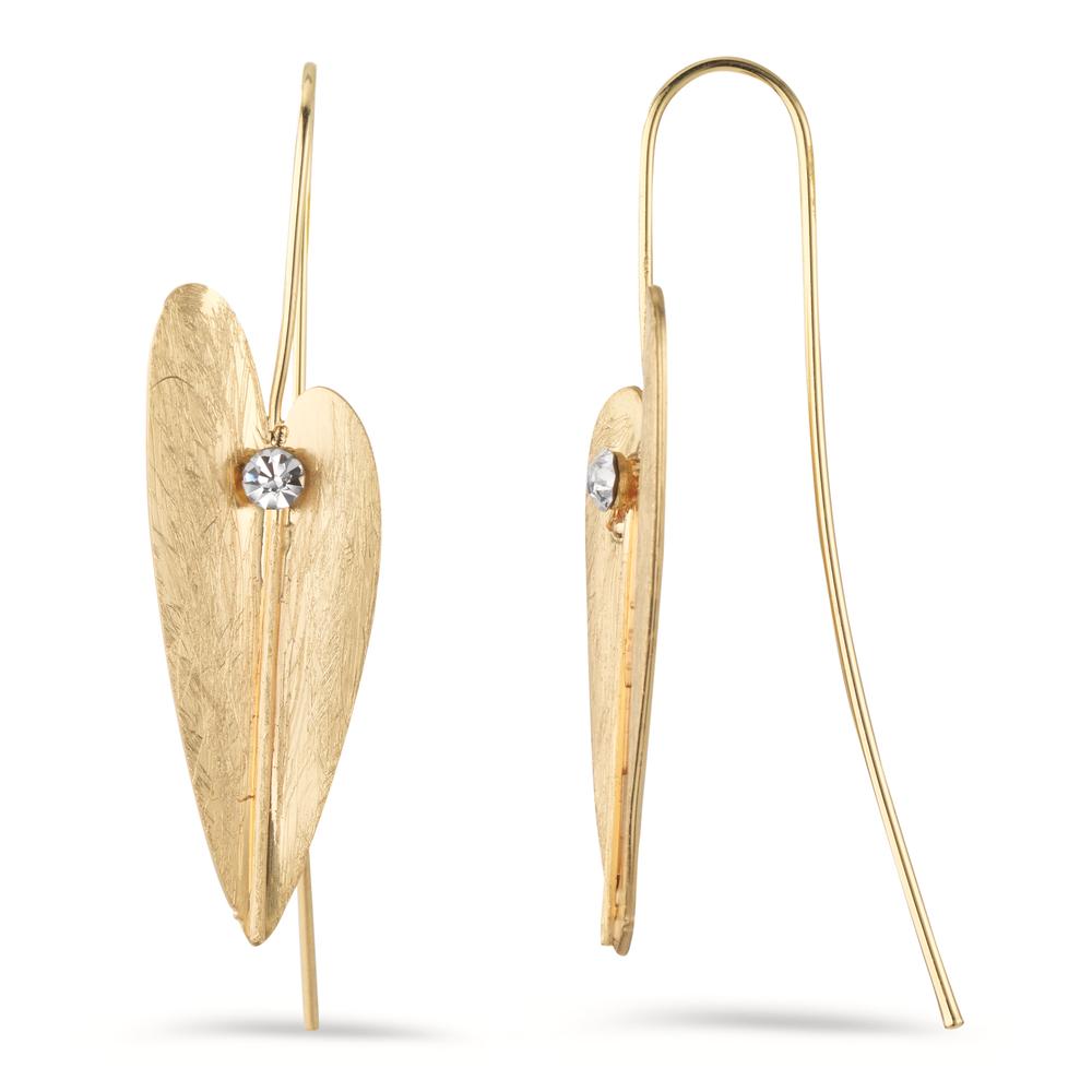 Pendant d'oreilles Bronze Cristal 2 Pierres Feuille-585826