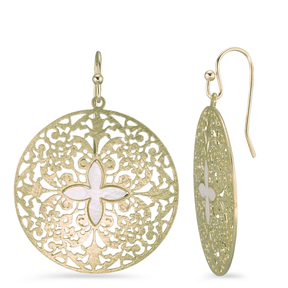 Pendant d'oreilles Bronze nacre blanc Ø30 mm-585828