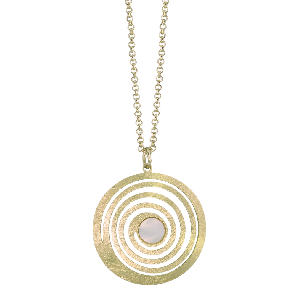 Chaînette avec pendentif Bronze nacre blanc 38-42 cm-585832