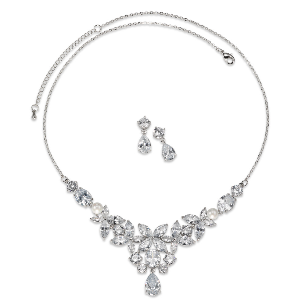 Assortiment Métal Zircone [shining Pearls] blanc, 2 Perles, 6 mm 45-50 cm-585839