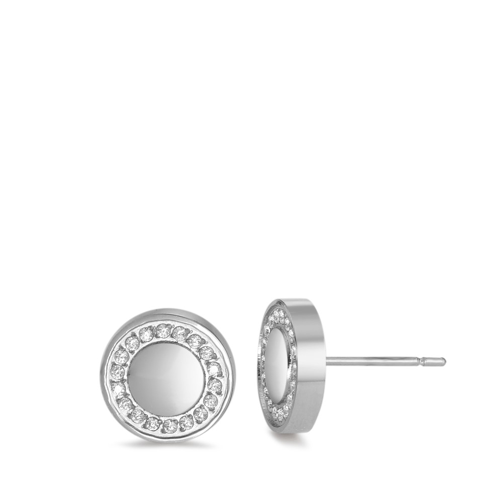 Clous d'oreilles Acier inoxydable Zircone Ø10 mm-586117