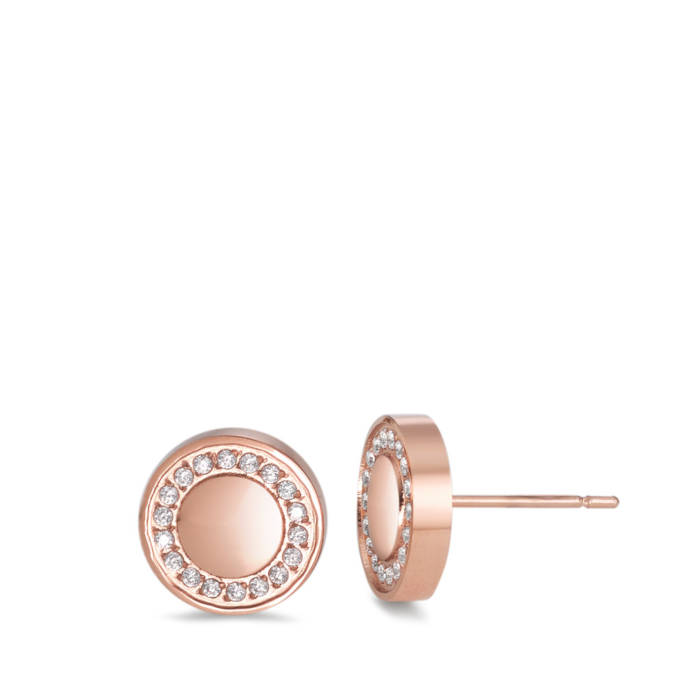 Clous d'oreilles Acier inoxydable Zircone rosé PVD Ø10 mm-586119