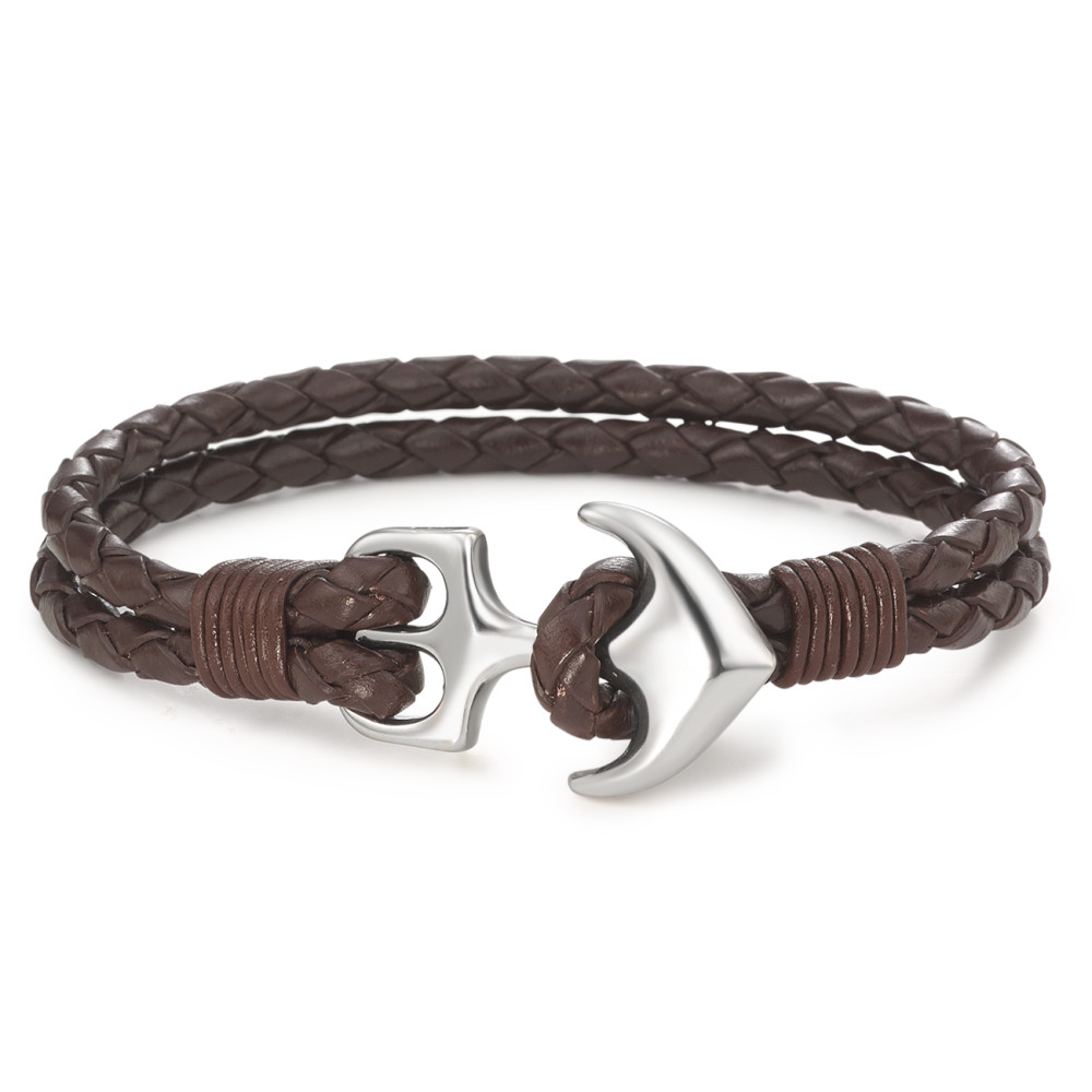 Bracelet Cuir, Acier inoxydable Ancre 18.5 cm-586271