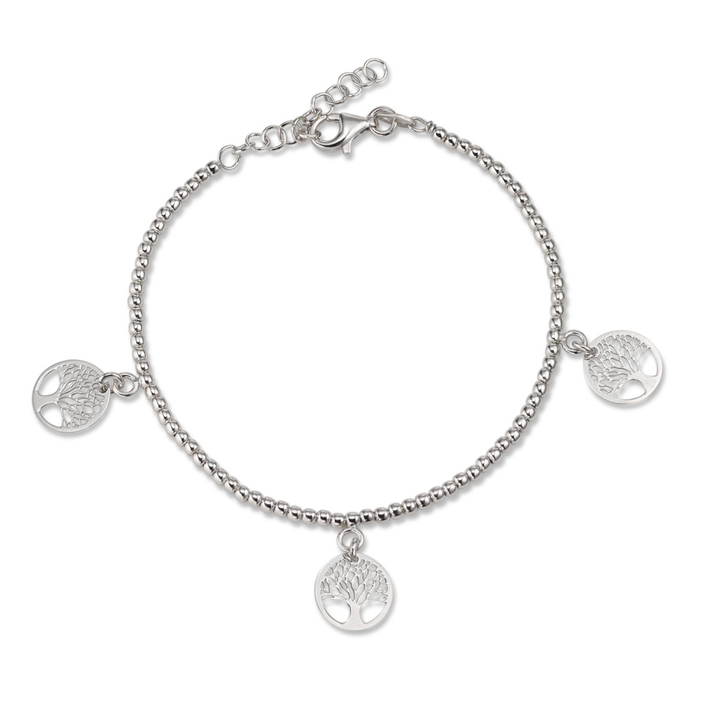 Bracelet Argent Rhodié Arbre de la vie 16-19 cm Ø10 mm-586461
