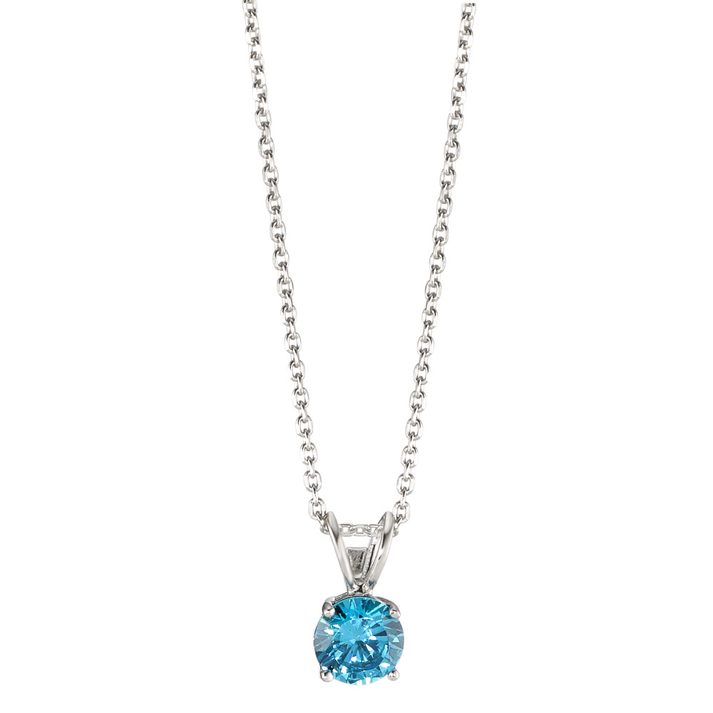 Chaînette avec pendentif Argent [synth. Aquamarin] Rhodié 42 cm-586626