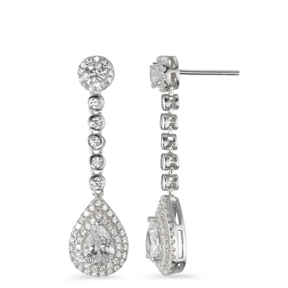 Pendant d'oreilles Argent Zircone Rhodié-586733