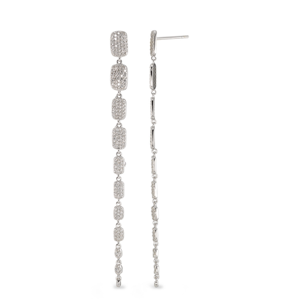 Pendant d'oreilles Argent Zircone Rhodié-586813