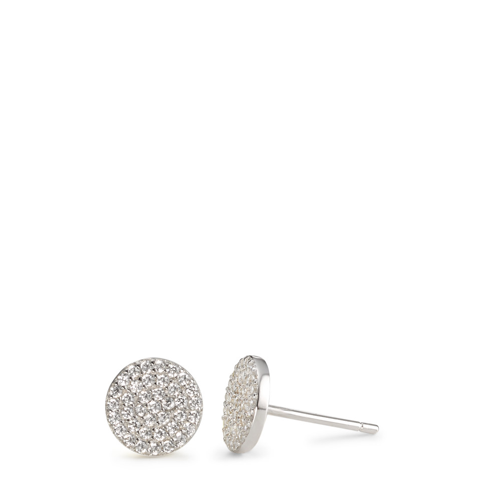 Clous d'oreilles Argent Zircone Rhodié Ø7.5 mm-586815