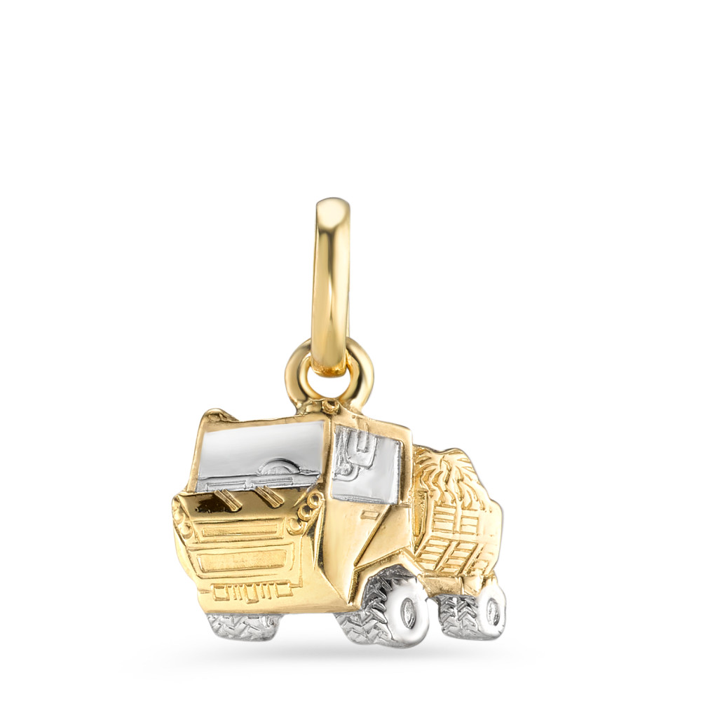 Pendentif Or jaune 9K Bicolore Camion Reform Muli-586854