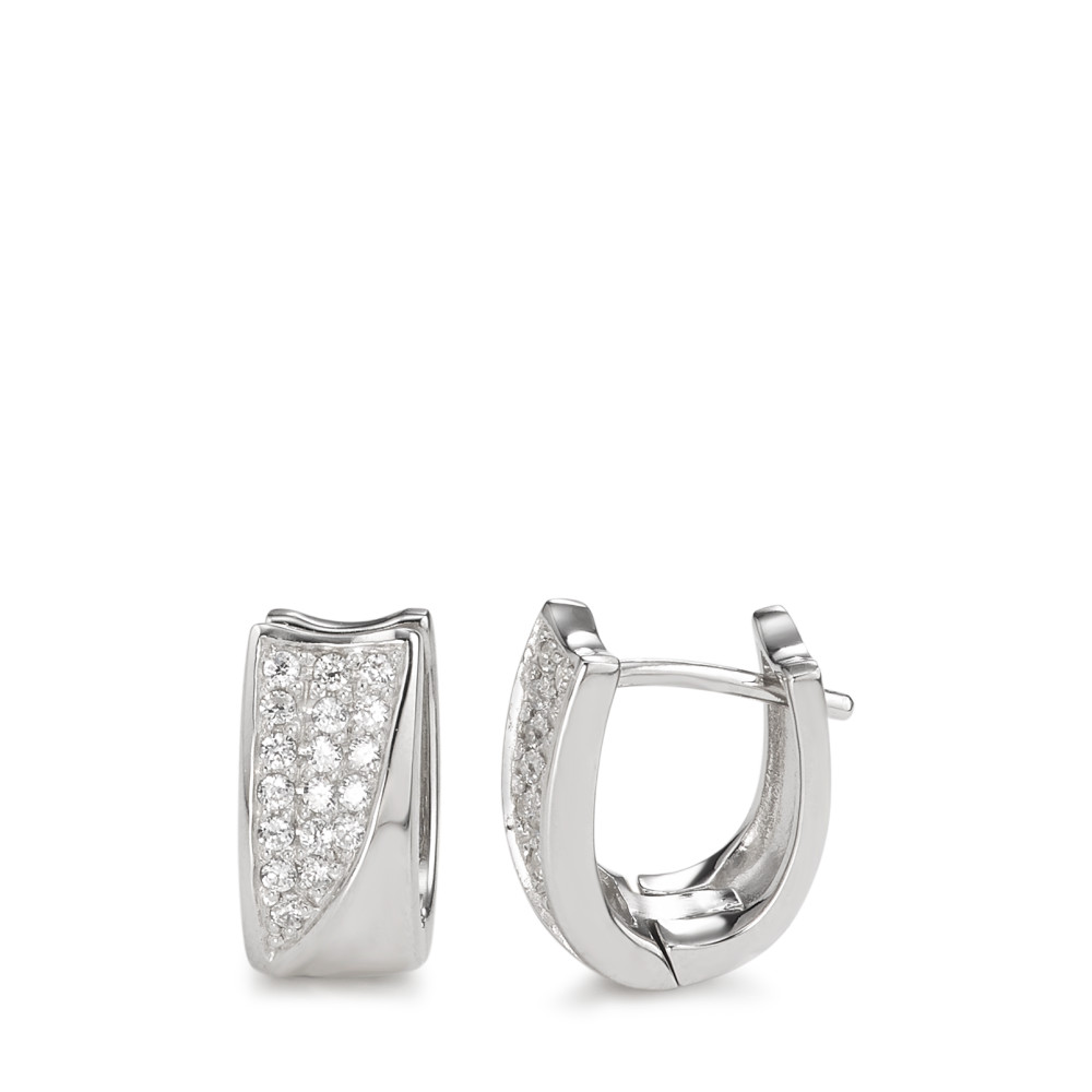 Créoles à charnières Argent Zircone Rhodié-586870