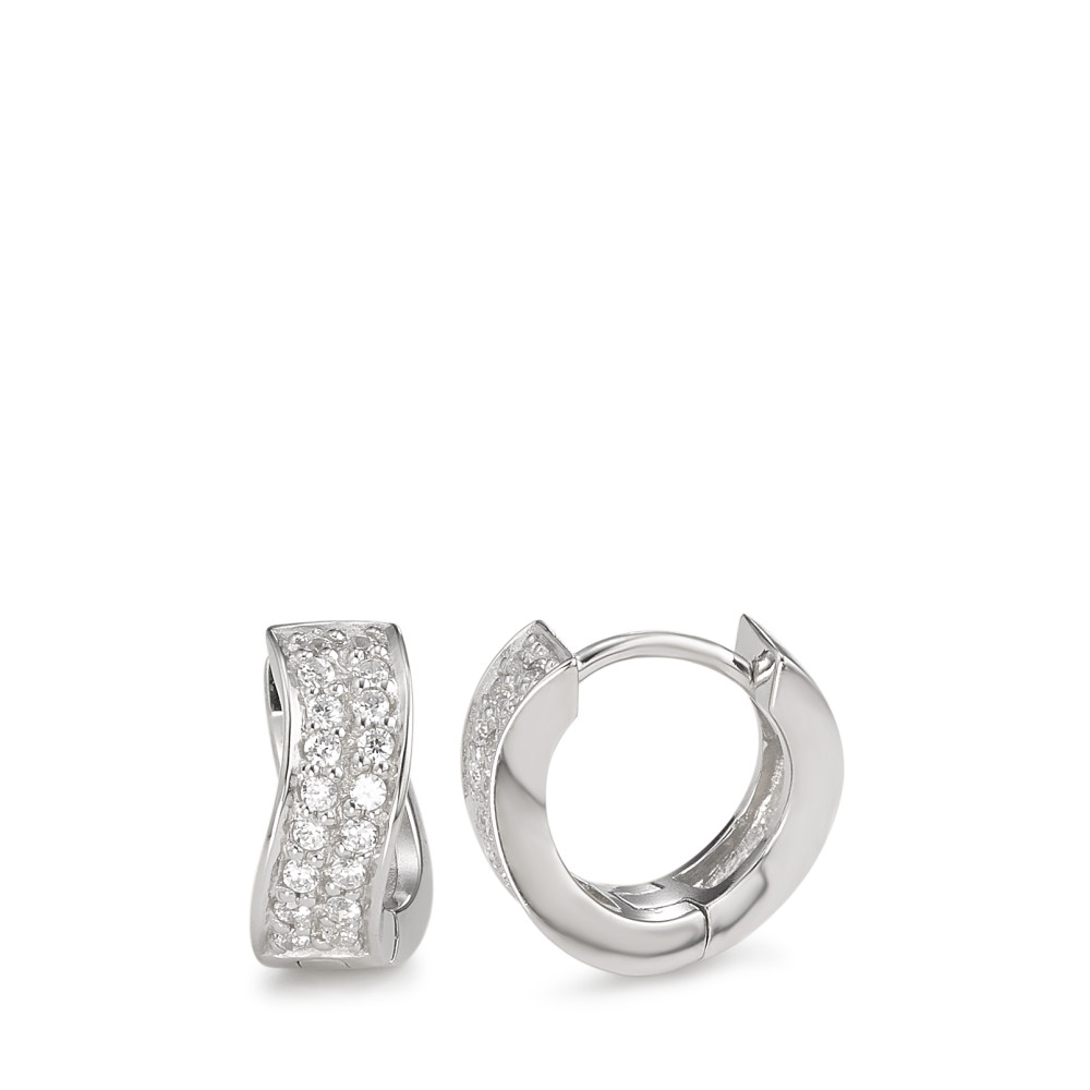 Créoles à charnières Argent Zircone Rhodié-586871