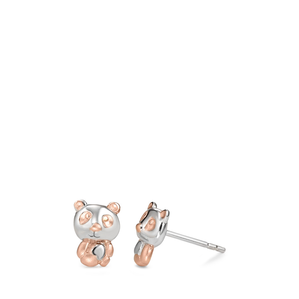 Clous d'oreilles Argent rosé Bicolore Ours-586874