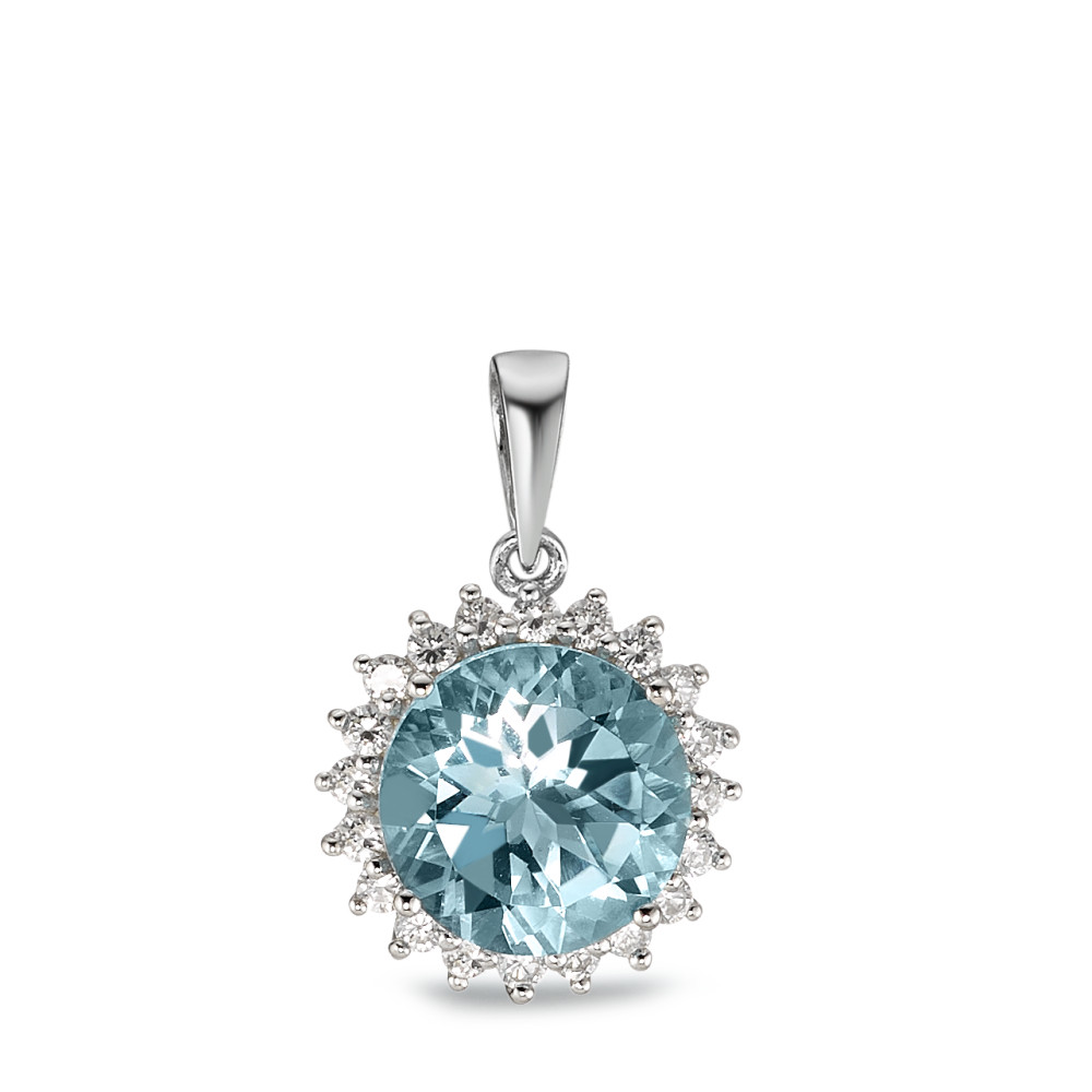 Anhไnger Silber Topas blau rhodiniert Ø13.5 mm-586881