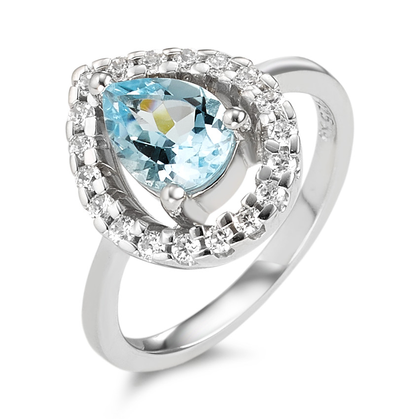 Bague Argent Topaze bleu Rhodié-586890