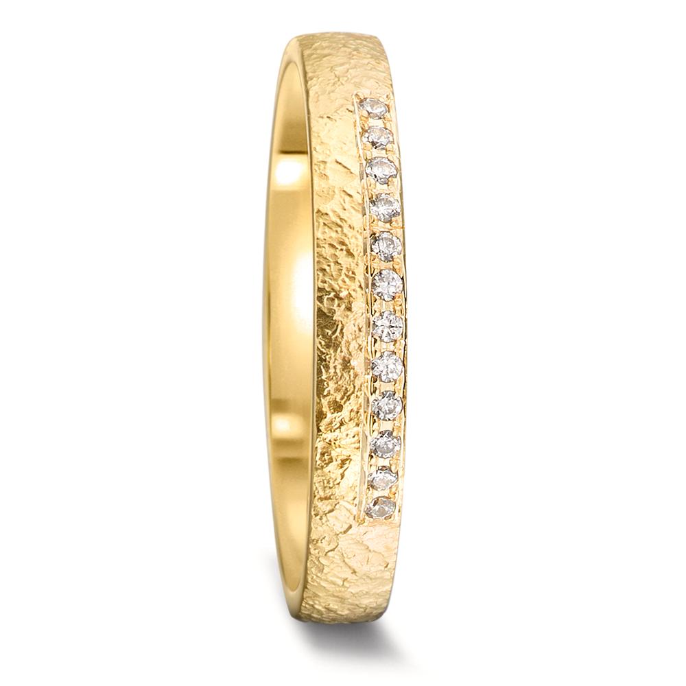 Alliance Or jaune 18K Diamant 0.06 ct, 12 Pierres, tw-vsi-586922