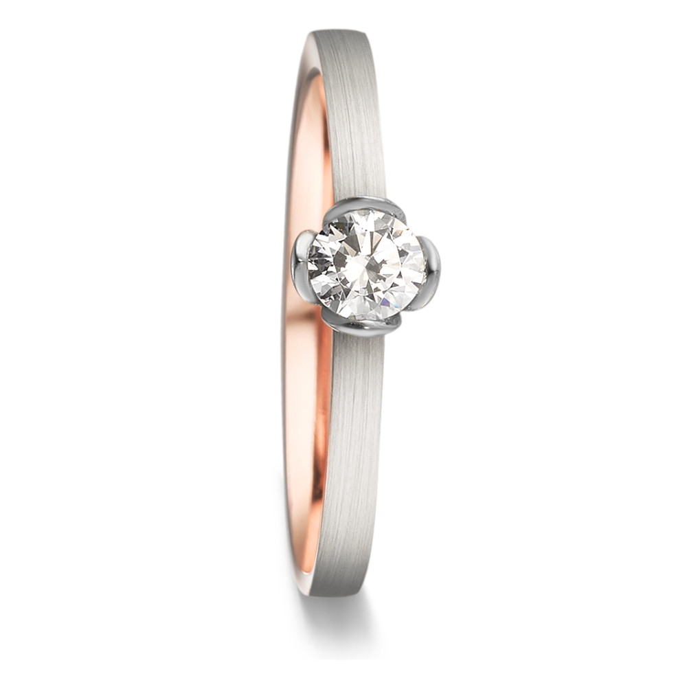 Bague solitaire Or rouge 18K, Or blanc 18K Diamant 0.25 ct, tw-vsi-586926