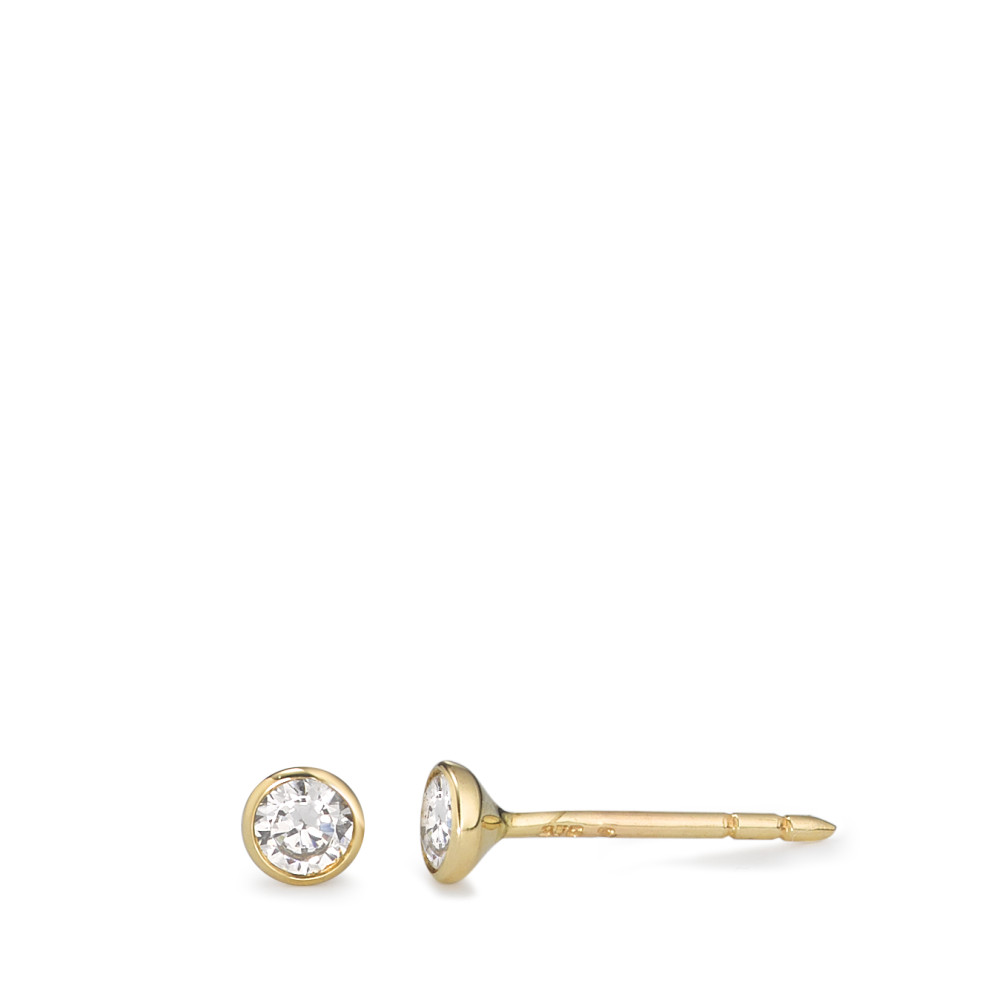 Ohrstecker 375/9 K Gelbgold Zirkonia 2 Steine Ø3.5 mm-587088