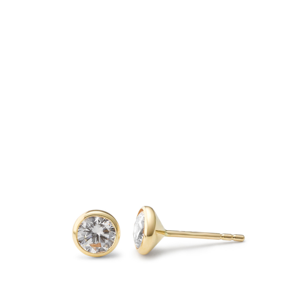 Ohrstecker 375/9 K Gelbgold Zirkonia 2 Steine Ø5.7 mm-587090