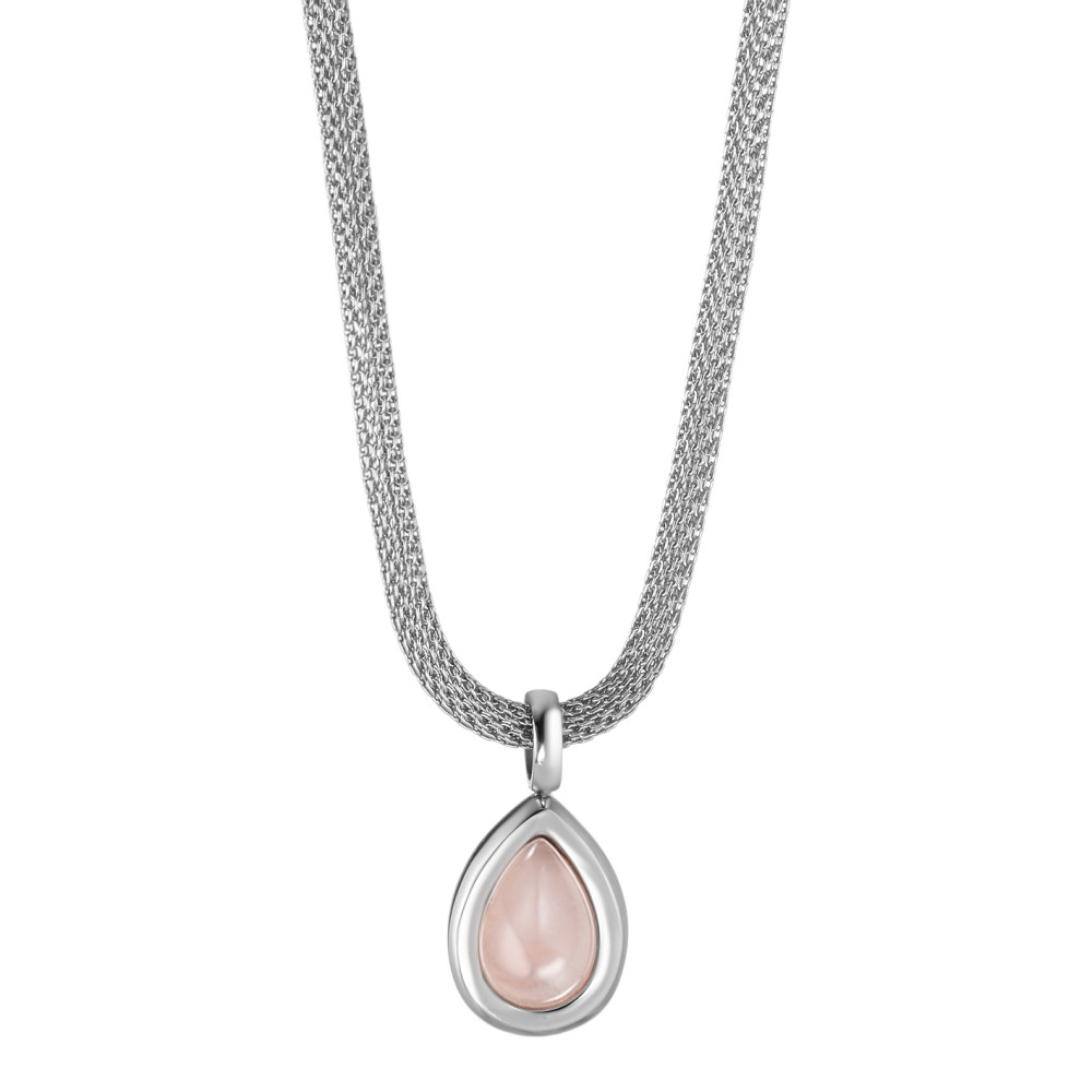 Collier Acier inoxydable Agate rose 42-48 cm-587101