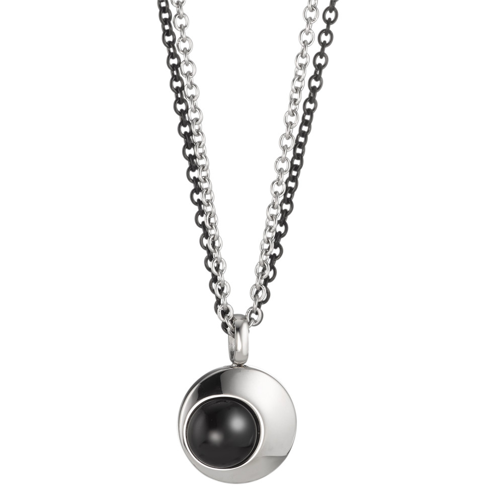 Collier Acier inoxydable Onyx noir PVD 45 cm-587103