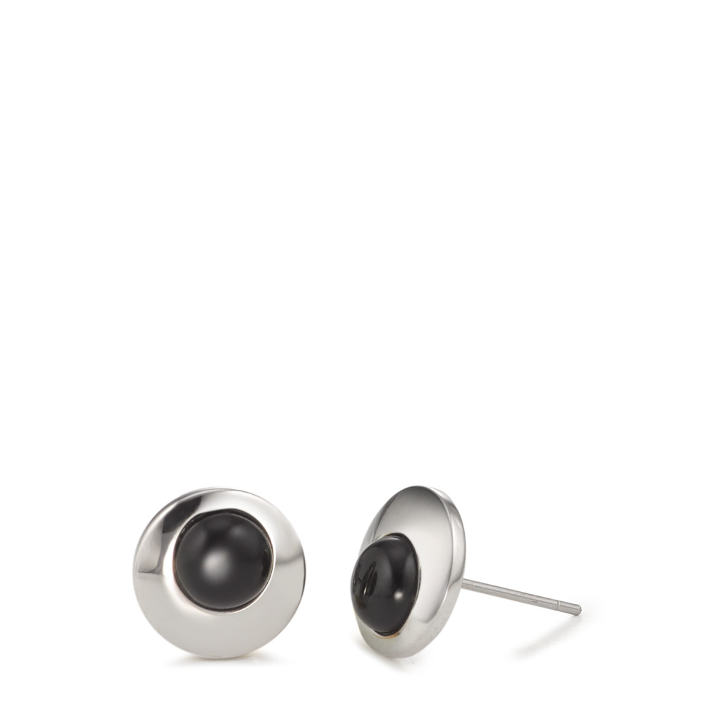 Clous d'oreilles Acier inoxydable Onyx 2 Pierres Ø10 mm-587104