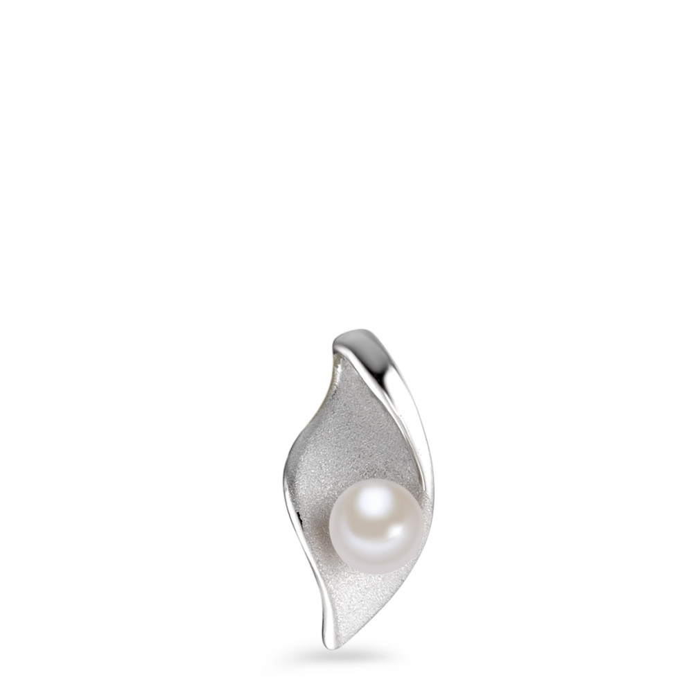 Pendentif Argent Rhodié perle d'eau douce blanc, 4 mm-587125