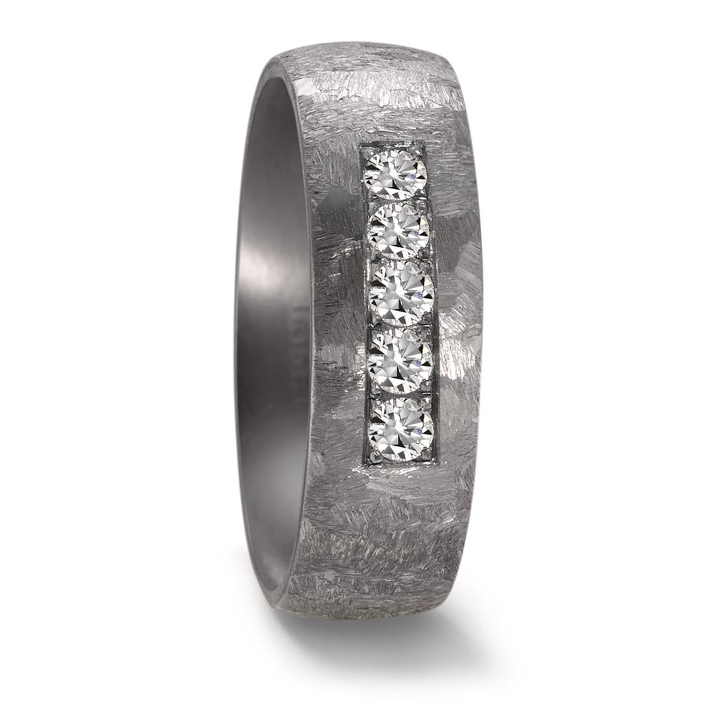 Bague Tantale 999 Diamant 0.25 ct, 5 Pierres, w-si-587214
